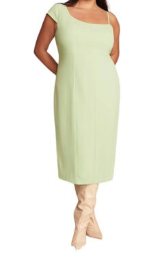 11 Honore dress Solange one shoulder midi light green size 18
